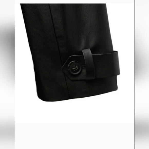 ZARA Double Breasted Faux Leather Trench Coat